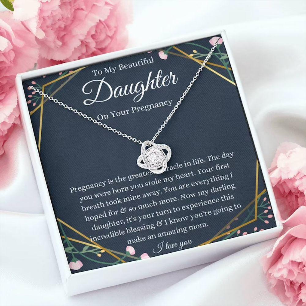 Daughter Necklace, Pregnant Daughter Gift Necklace, Gift For Mom To Be, Expecting Mom, Gift From Mom