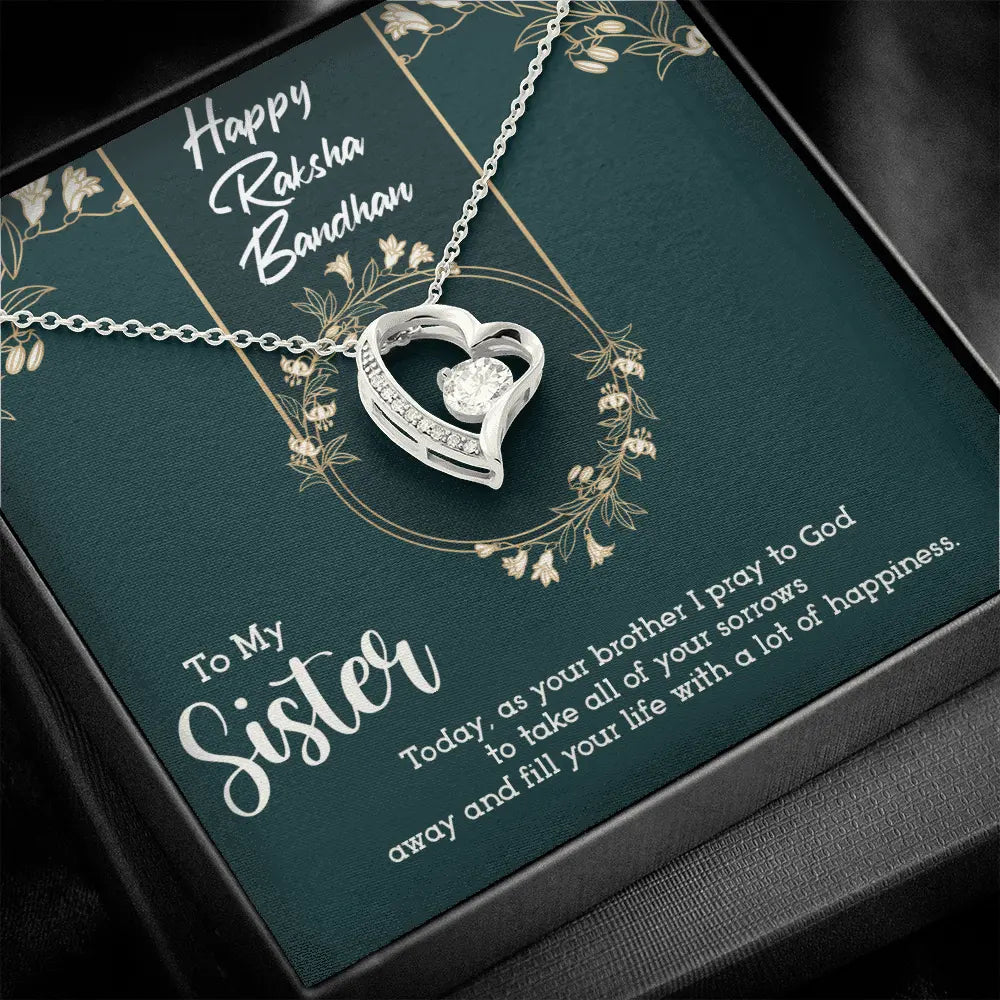 Best Raksha Bandhan Gift for Sister - Pure Silver Pendant and Message Card Gift Box
