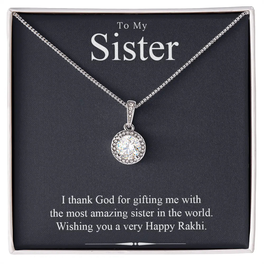 Best Rakhi Gift Idea For Sister - Pure Silver Pendant And Message Card Gift Box