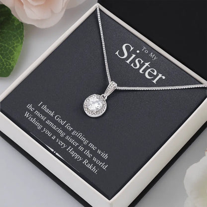 Best Rakhi Gift Idea For Sister - Pure Silver Pendant And Message Card Gift Box