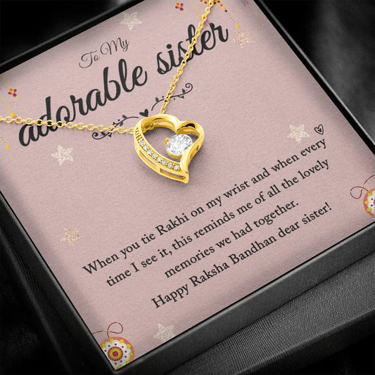 Best Jewelry Gift to Sister for Rakhi - Pure Silver Pendant and Message Card Gift Box