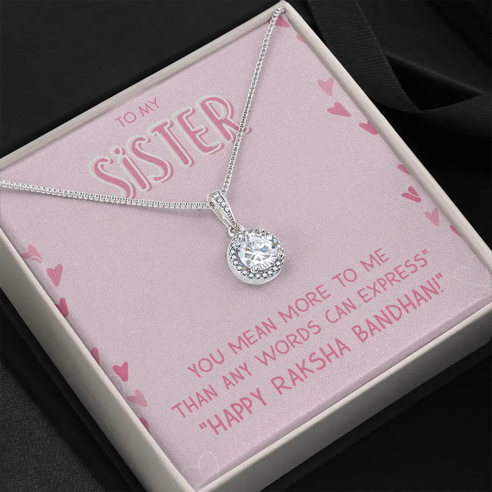 Unique Rakhi Gift Idea For Sisters- Pure Silver Necklace Gift Set