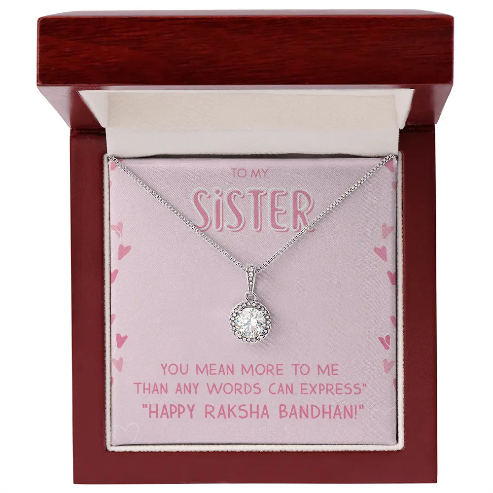 Unique Rakhi Gift Idea For Sisters- Pure Silver Pendant And Message Card Gift Box