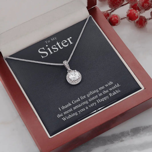 Best Rakhi Gift Idea For Sister - Pure Silver Pendant And Message Card Gift Box Rakva