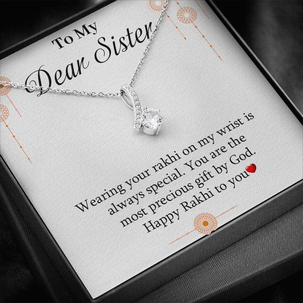 Best Rakhi Gift From Brother to Sister - Pure Silver Necklace Gift Set Rakva