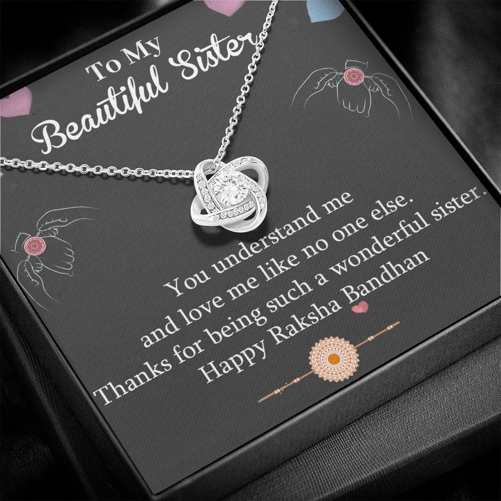Perfect Rakhi Gift for Sister - Pure Silver Necklace Gift Set