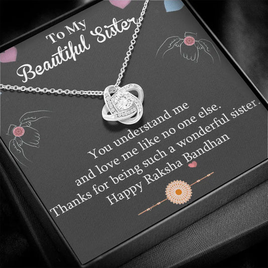 Perfect Rakhi Gift for Sister - Pure Silver Pendant and Message Card Gift Box