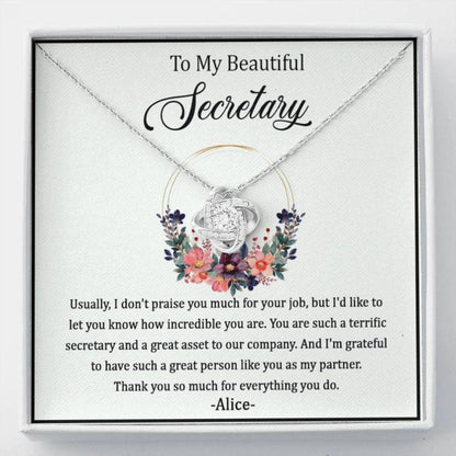 Secretary Necklace Gift, Secretary Christmas Necklace, Secretary Birthday Necklace, Secretary Leaving Gift, To My Secretary Jewelry