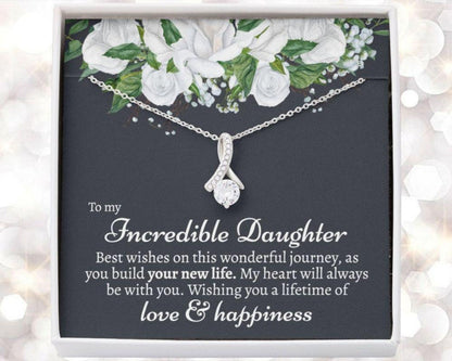 Daughter Necklace, Sentimental Daughter Wedding Necklace Gift, Mother Of The Bride Necklace