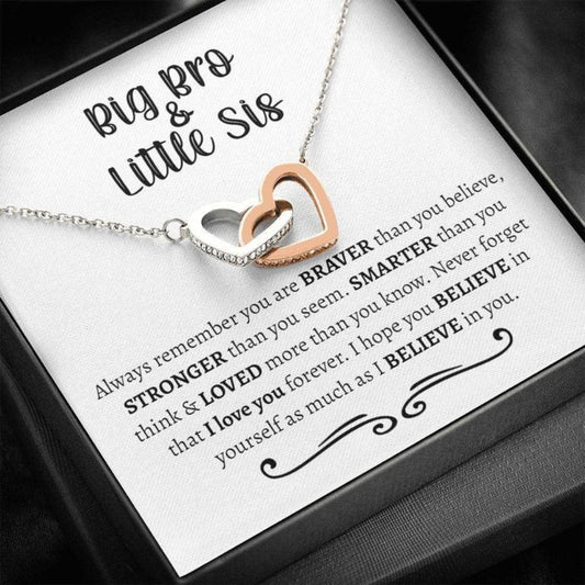 Sister Necklace, Big Brother Little Sister Gift, Little Sister Gift From Big Brother, Sister Birthday Necklace Gift From Brother