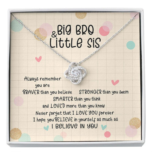 Sister Necklace, Big Brother Little Sister Gift, Little Sister Gift From Big Brother, Sister Birthday Necklace Gift From Brother, Brother To Little Sister Custom Necklace