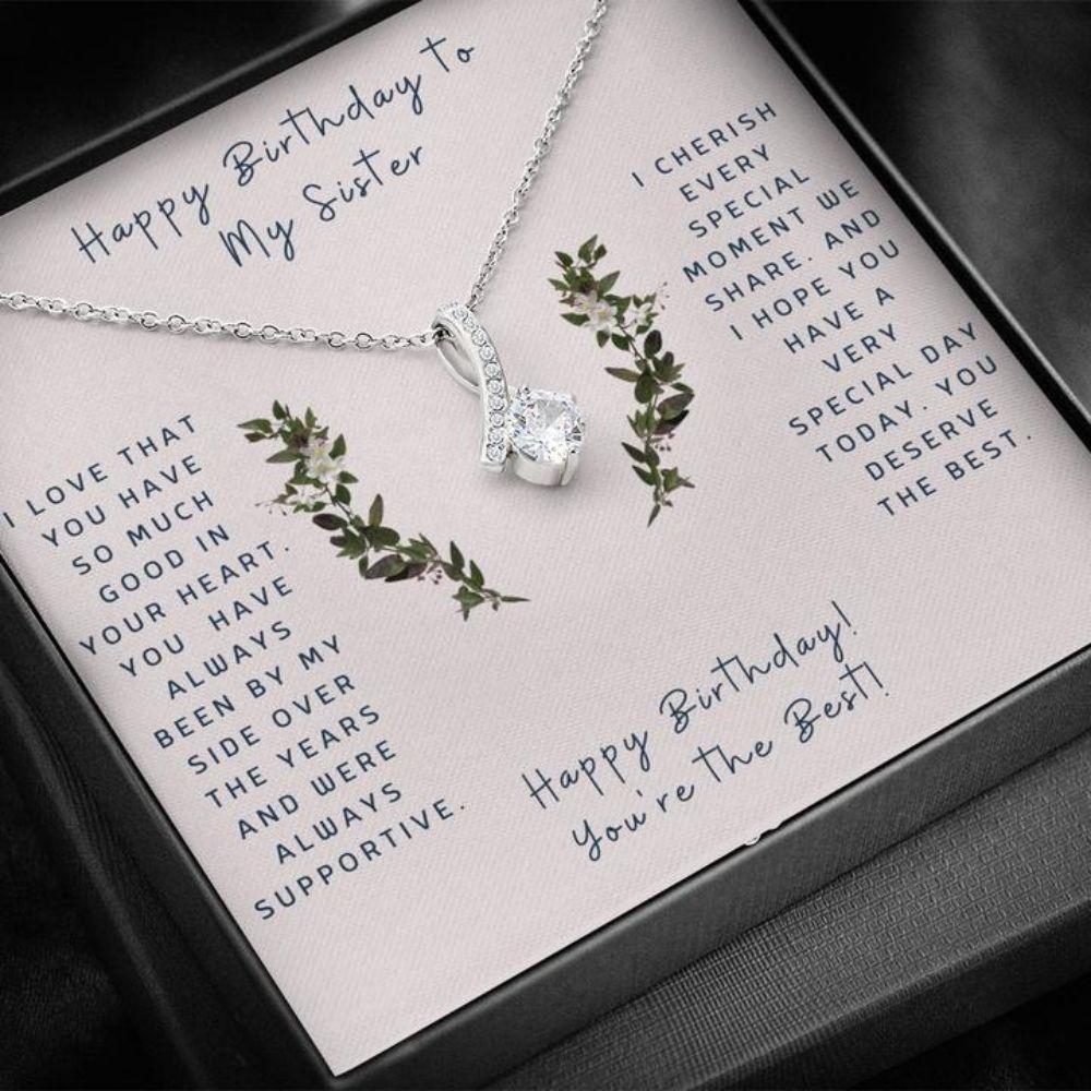 Sister Necklace, Birthday Necklace To Sister “ Gift To Sister “ Gift Necklace Message Card “ Birthday To My Sister