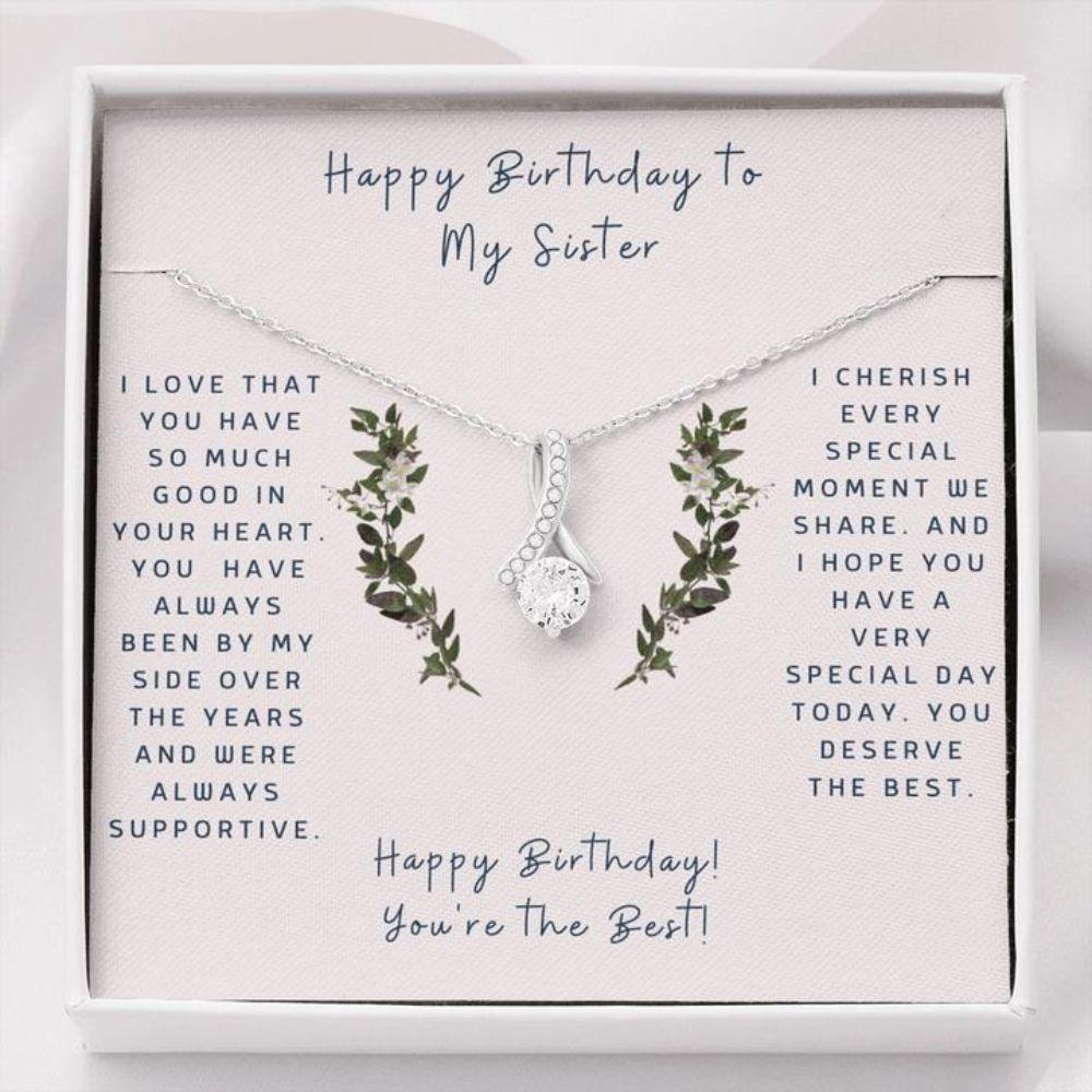Sister Necklace, Birthday Necklace To Sister - Gift To Sister - Gift Necklace Message Card - Birthday To My Sister