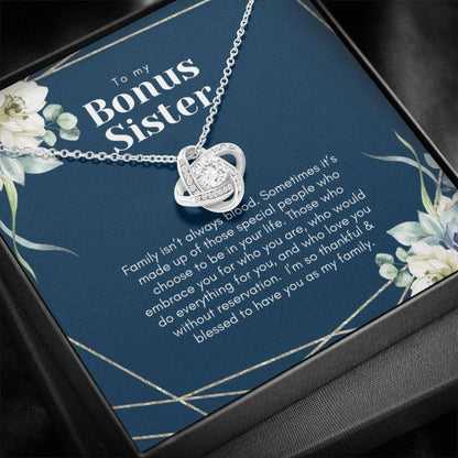 Sister Necklace, Bonus Sister Gift, Knot Of Friendship Necklace, Gift For Sister In Law, Wedding Thank You, Sister Of The Groom Gift