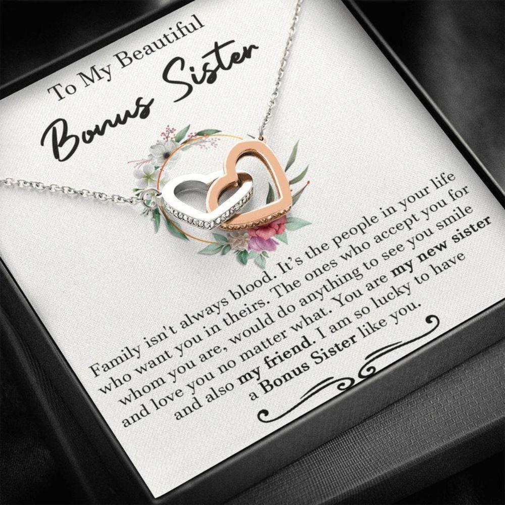 Sister Necklace, Bonus Sister Necklace, Bonus Sister Gift, Gift For Bonus Sister, Birthday Necklace For Bonus Sister, Sister In Law Gift, Sister Of The Groom.