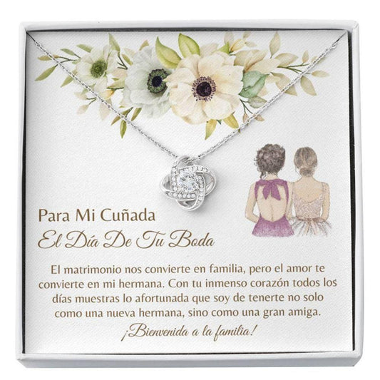 Sister Necklace, Cunada Regalo Boda - Latina Sister In Law - Carta Cunada Boda - Spanish Wedding Gift - Wedding Necklace