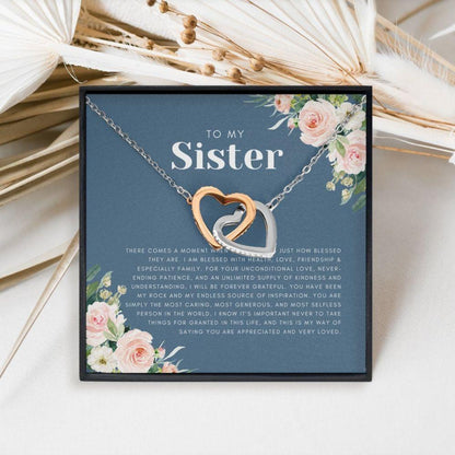 Sister Necklace, Gift For Sister Necklace, Sister Gift, Sister Birthday Christmas Necklace, Sentimental Gifts, Big Sister Gift.