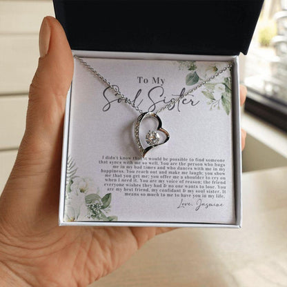 Sister Necklace, Gift For Soul Sister, To My Soul Sister  Necklace, Meaningful Message Bff Gift, Best Friend Necklace