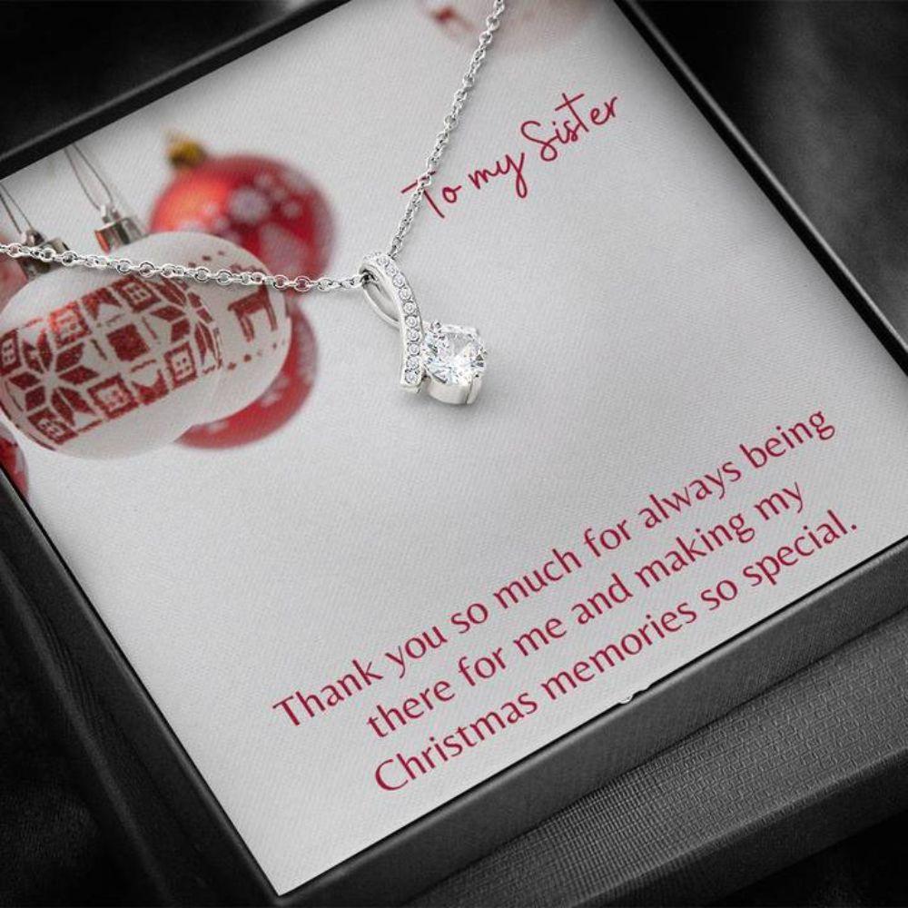 Sister Necklace “ Gift To Sister “ Gift Necklace With Message Card Sister Holiday Red The
