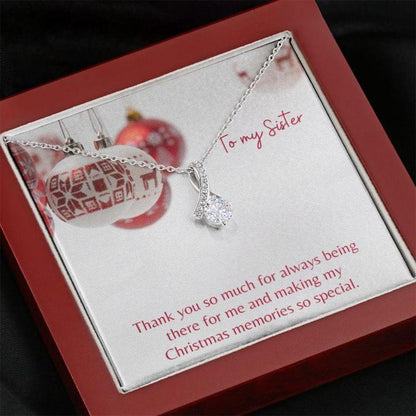 Sister Necklace “ Gift To Sister “ Gift Necklace With Message Card Sister Holiday Red The