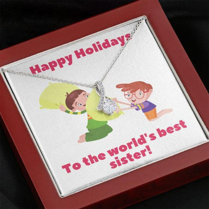 Sister Necklace “ Gift To Sister “ Gift Necklace With Message Card Sister Pillow Fight