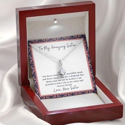 Sister Necklace “ Gift To Sister “ Gift Necklace With Message Card To My Sister “ Kind Heart
