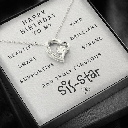 Sister Necklace, Happy Birthday To My Fabulous Sis-Star “ Forever Love Necklace