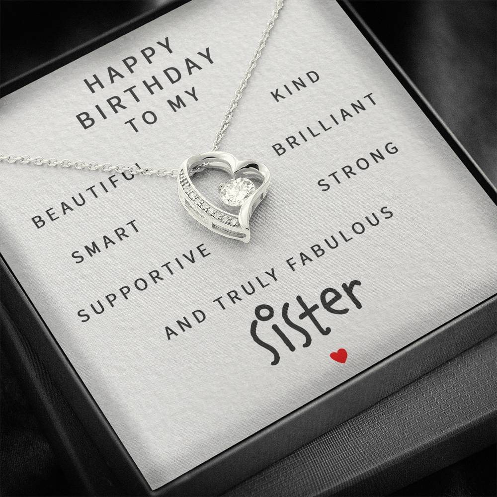Sister Necklace, Happy Birthday To My Fabulous Sister “ Forever Love Necklace