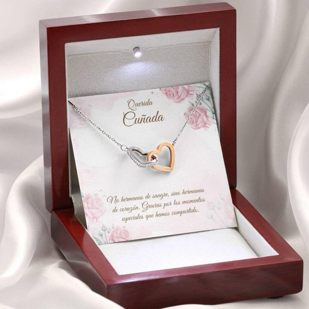 Sister Necklace, Sister-In-Law Necklace In Spanish “ Spanish Family Gifts “ Sweet Sister-In-Law Gift In Spanish