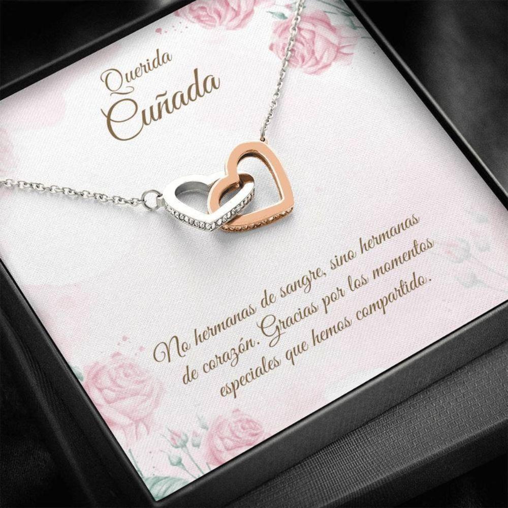 Sister Necklace, Sister-In-Law Necklace In Spanish “ Spanish Family Gifts “ Sweet Sister-In-Law Gift In Spanish