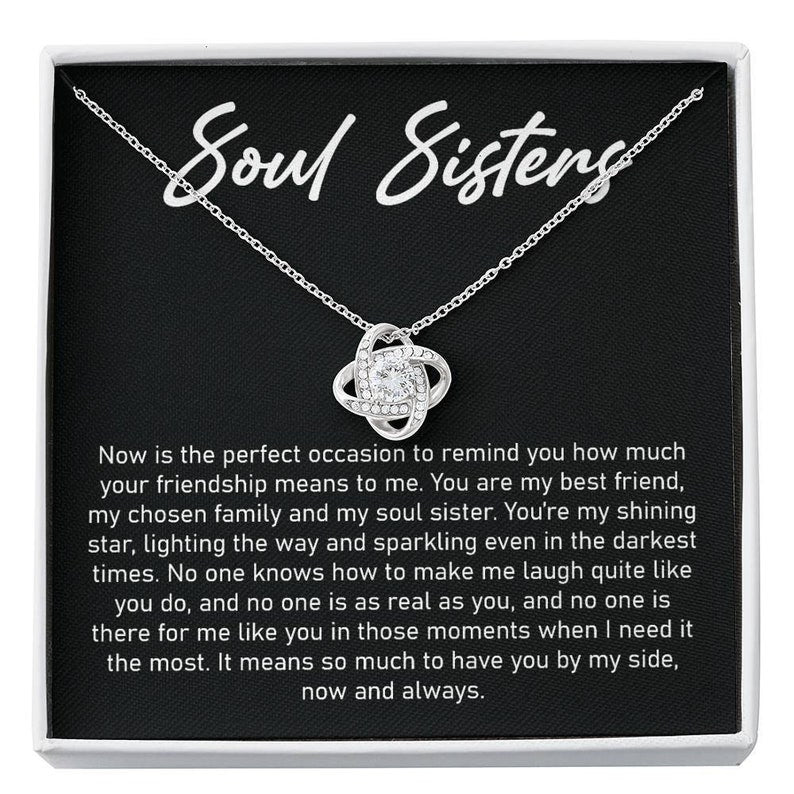 Sister Necklace, Soul Sister Gift, Soul Sister Necklace, Best Friend Gift, Best Friend Necklace, Friend Love Knot Necklace