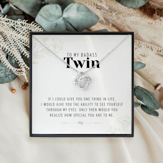Sister Necklace, To My Badass Twin Necklace, Idential Twin Gift, Twins Jewelry, Twin Necklace Gift