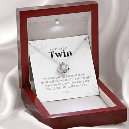 Sister Necklace, To My Badass Twin Necklace, Idential Twin Gift, Twins Jewelry, Twin Necklace Gift