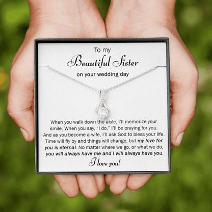 Sister Necklace, To My Sister Gift On Your Wedding Day, Wedding Necklace For Sister, Necklace For Bride From Sister, Brother To Sister Gift