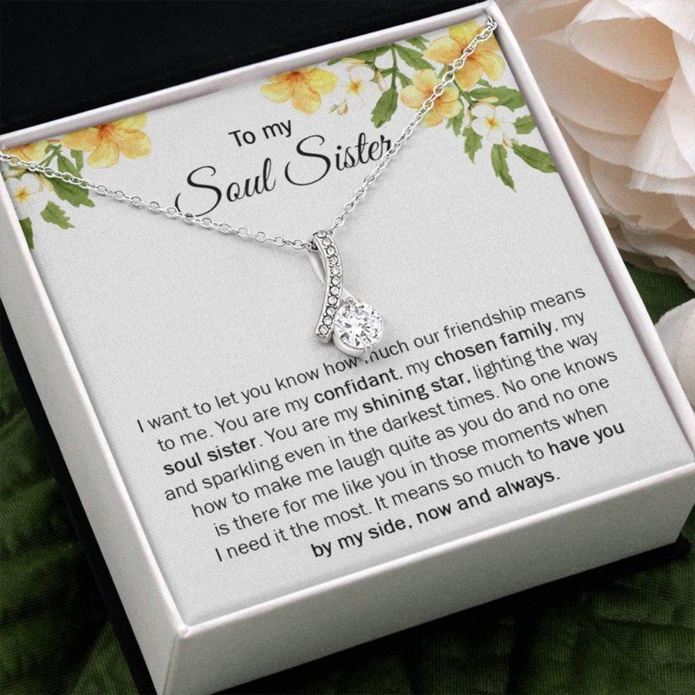 Sister Necklace, To My Soul Sister Gift Necklace, Sentimental Gift For Soul Sister, Jewelry For Soul Sister On Birthday, Soul Sister Appreciation Gift