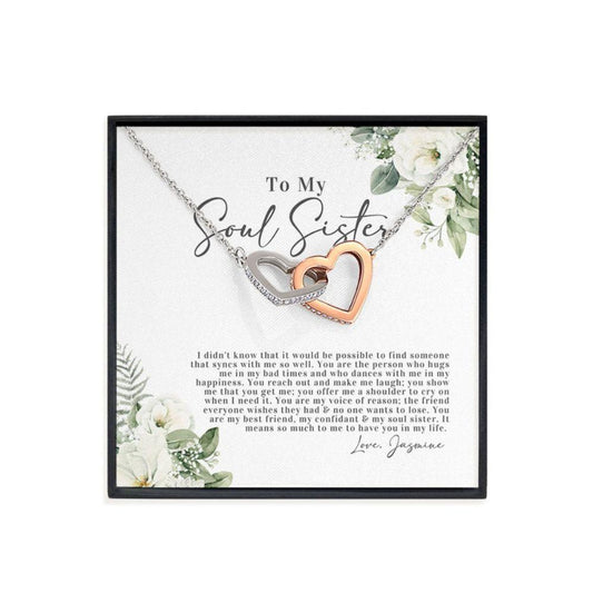 Sister Necklace, To My Soul Sister Necklace Gift, Best Friend Jewelry, Soul Sister Birthday Anniversary Necklace Gift BFF Gift