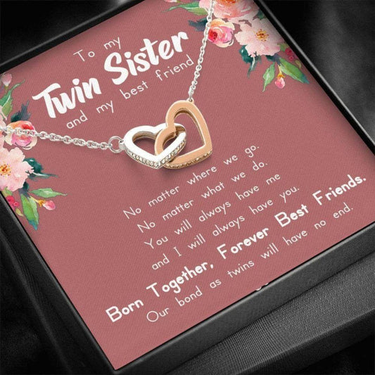 Sister Necklace, Twin Sister Gift, My Twin Necklace, Gift For Twin Sister, Birthday Necklace Gift For Twin Sister, Sister To Sister Gift