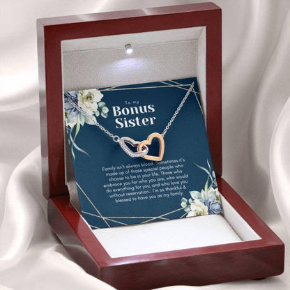 Sister Necklace, Two Interlocked Hearts Necklace, Gift For Sister In Law, Wedding Thank You, Sister Of The Groom Gift