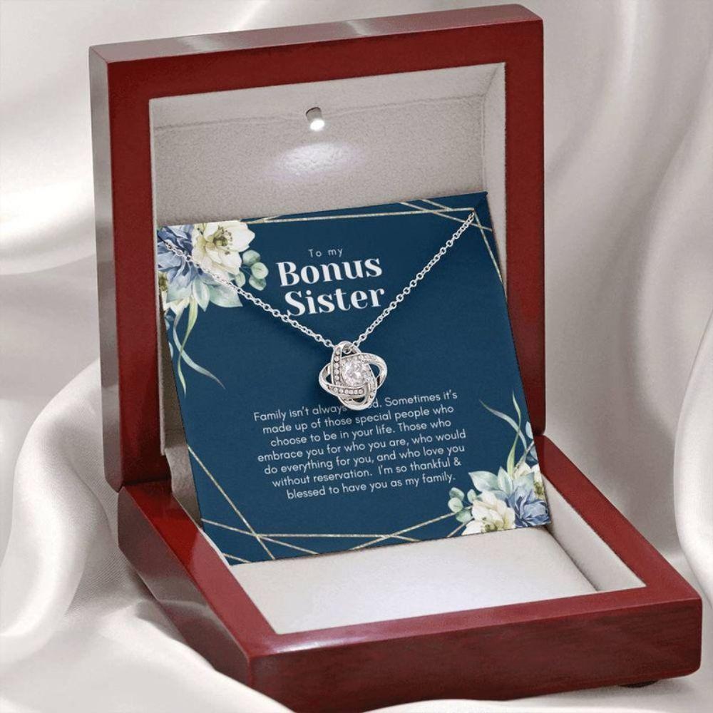 Sister Necklace, White Gold Knot Of Friendship Necklace, Gift For Sister In Law, Wedding Thank You