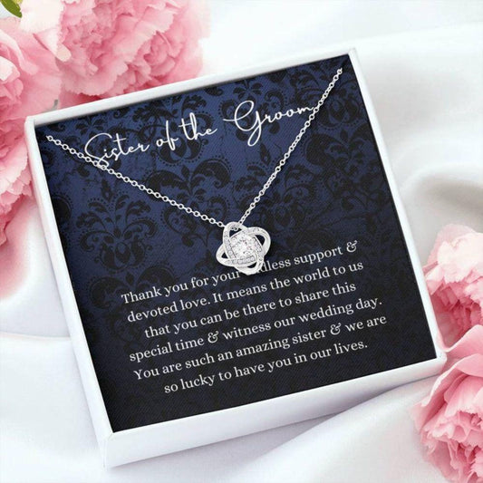 Sister Necklace, Sister Of The Groom Necklace, Wedding Gift For Sister From Bride And Groom, Bridal Party Rakva