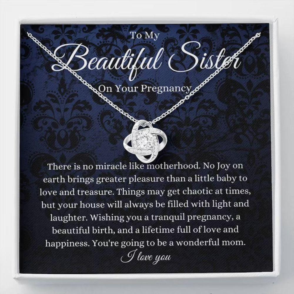 Sister Necklace, Sister Pregnancy Necklace, Gift For Mom To Be, Expecting Mom