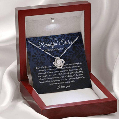 Sister Necklace, Sister Wedding Day Gift Necklace, Gift For Bride From Sister, Little Sister Big Sister Wedding