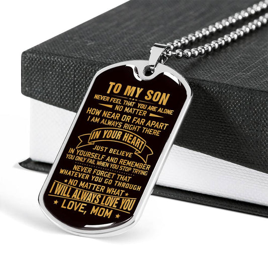 SON DOG TAG, DOG TAG FOR SON, NECKLACE GIFT FOR SON, FATHER AND SON DOG TAG-11