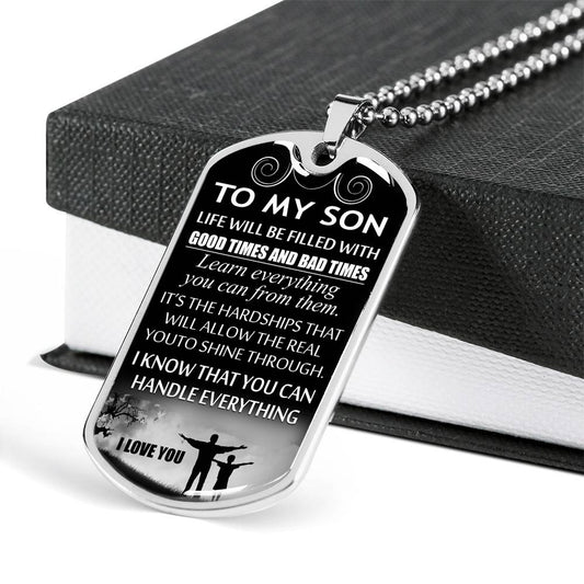 SON DOG TAG, DOG TAG FOR SON, NECKLACE GIFT FOR SON, FATHER AND SON DOG TAG-15