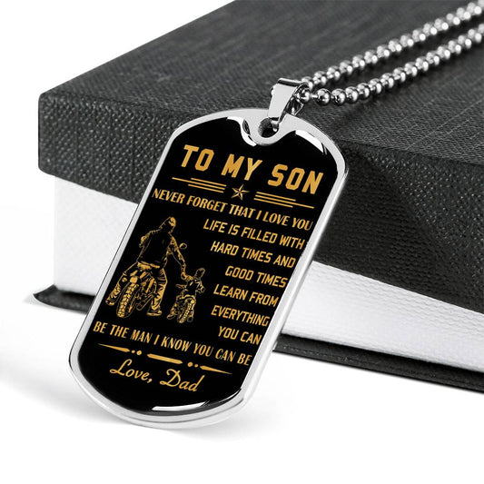 SON DOG TAG, DOG TAG FOR SON, NECKLACE GIFT FOR SON, FATHER AND SON DOG TAG-17