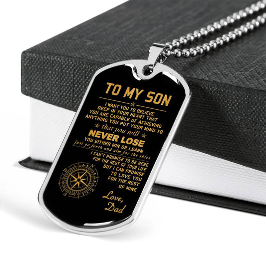 SON DOG TAG, DOG TAG FOR SON, NECKLACE GIFT FOR SON, FATHER AND SON DOG TAG-18
