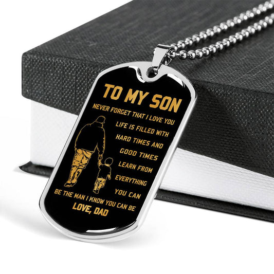 SON DOG TAG, DOG TAG FOR SON, NECKLACE GIFT FOR SON, FATHER AND SON DOG TAG-4