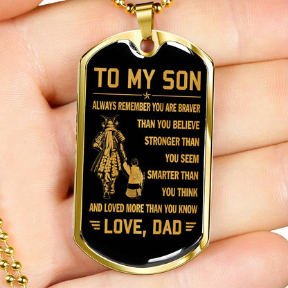 Son Dog Tag, Dog Tag For Son, Necklace Gift For Son, Father And Son Dog Tag-5