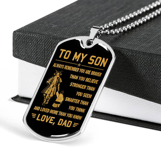 SON DOG TAG, DOG TAG FOR SON, NECKLACE GIFT FOR SON, FATHER AND SON DOG TAG-5