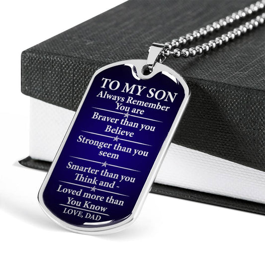 SON DOG TAG, DOG TAG FOR SON, NECKLACE GIFT FOR SON, FATHER AND SON DOG TAG-6